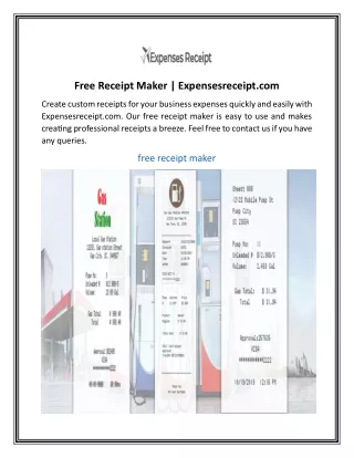 Free Receipt Maker  Expensesreceipt