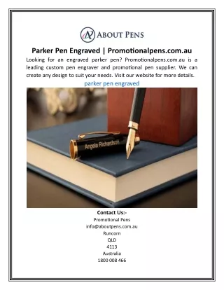 Parker Pen Engraved | Promotionalpens.com.au