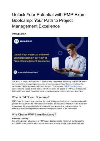 Unlock Your Potential with PMP Exam Bootcamp_ Your Path to Project Management Excellence