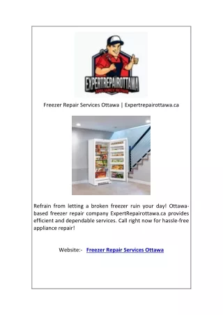 Freezer Repair Services Ottawa | Expertrepairottawa.ca