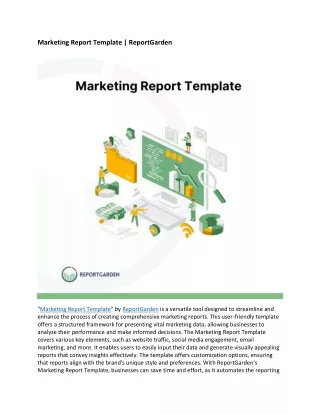 Marketing Report Template