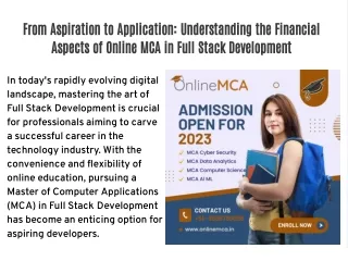 From Aspiration to Application: Understanding the Financial Aspects of Online MCA in Full Stack Development