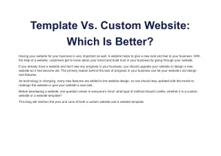 Template Vs. Custom Website_ Which Is Better_