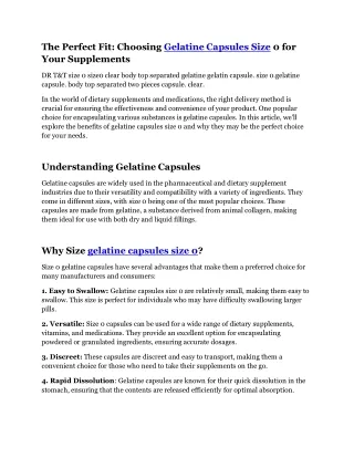 gelatine capsules size 0