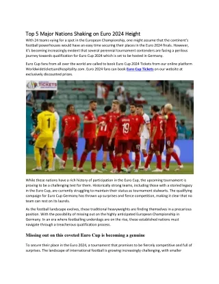Top 5 Major Nations Teetering on Euro 2024 Precipice