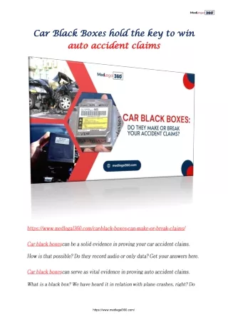 Car Black Boxes hold the key to win auto accident claims