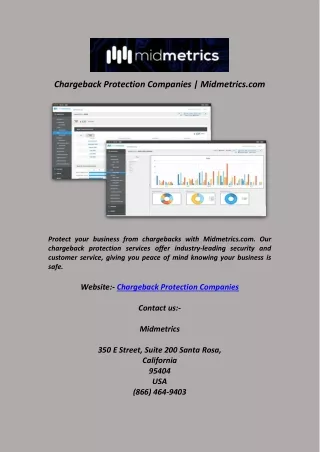 Chargeback Protection Companies  Midmetrics com