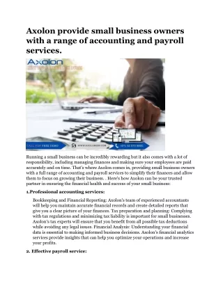 Axolon provide small business owners with a range of accounting and payroll services.