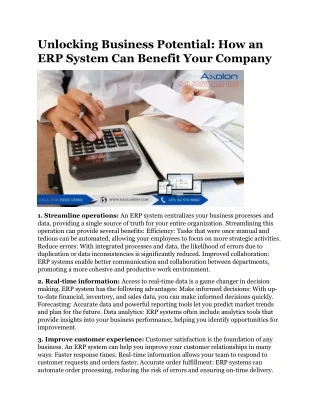 Unlocking Business Potential How an ERP System Can Benefit Your Company