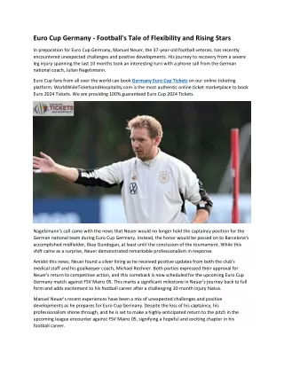 4F-Euro Cup Germany - Football's Tale of Resilience and Rising Stars