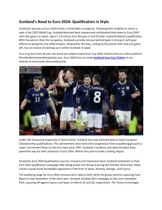 Scotland's Road to Euro 2024: Qualification in Style