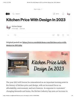 Kitchen Price With Design In 2023