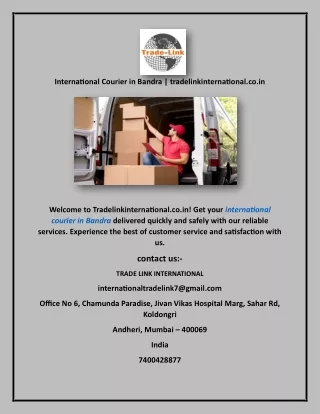 International Courier in Bandra | tradelinkinternational.co.in