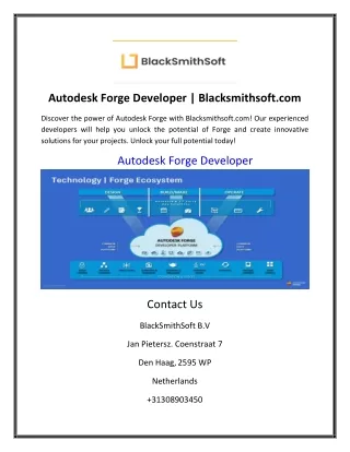 Autodesk Forge Developer | Blacksmithsoft.com