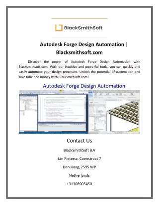 Autodesk Forge Design Automation | Blacksmithsoft.com