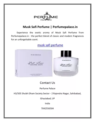 Musk Safi Perfume | Perfumepalace.in