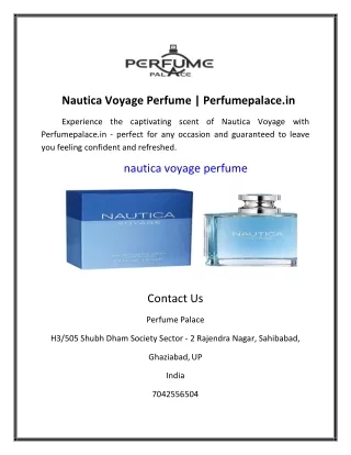 Nautica Voyage Perfume | Perfumepalace.in