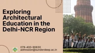 Exploring Architectural Education in the Delhi-NCR Region