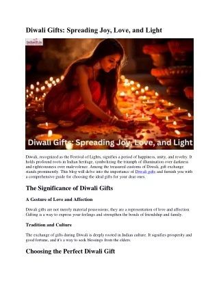 Diwali Gifts Spreading Joy, Love, and Light
