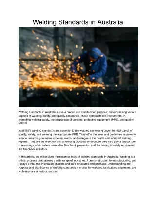 Welding Standards in Australia