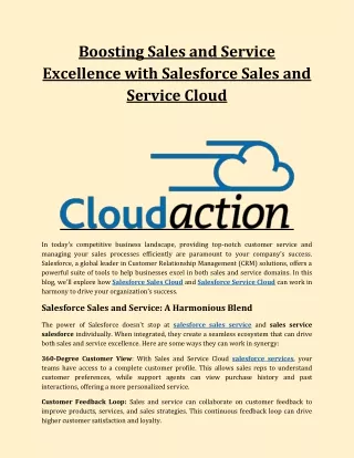 Boosting Sales and Service Excellence with Salesforce Sales and Service Cloud