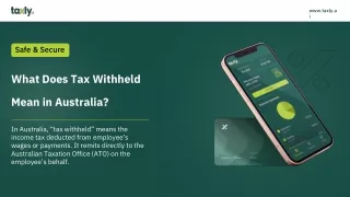 What Does Tax Withheld Mean in Australia_