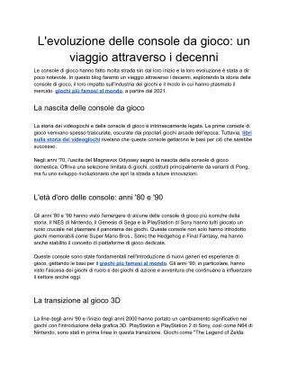 L'evoluzione delle console da gioco_ un viaggio attraverso i decenni