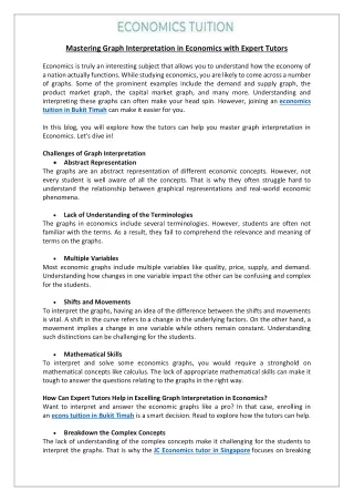 Mastering Graph Interpretation in Economics with Expert Tutors