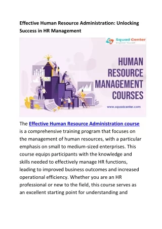 Effective Human Resource Administration Unlocking Success in HR Management