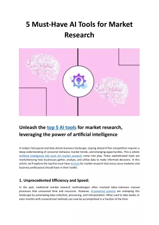 5 Must-Have AI Tools for Market Research