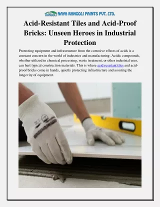 Acid-Resistant Tiles and Acid-Proof Bricks Unseen Heroes in Industrial Protection