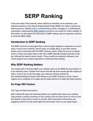 SERP ranking