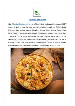 Extra 15% off, Order Now - Chautari Restaurant Auburn