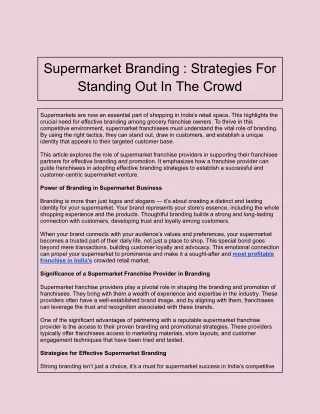 Supermarket Branding _ Strategies For Standing Out In The Crowd