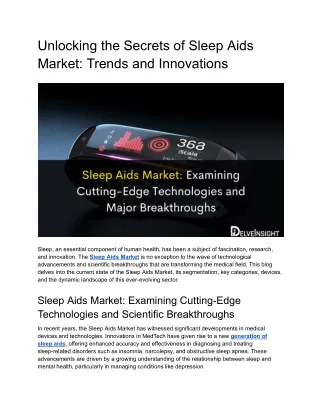 Sleep Aids Market_ Examining Cutting-Edge Technologies and Major Breakthroughs