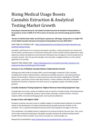 Global Cannabis Extraction & Analytical Testing Market Size