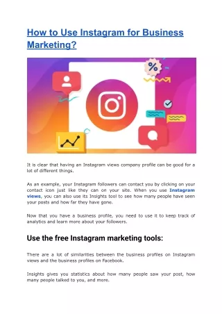How to Use Instagram for Business Marketing
