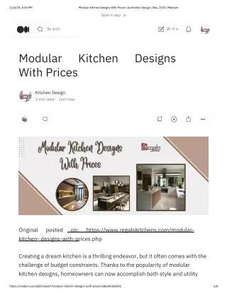 Modular Kitchen Designs With Prices