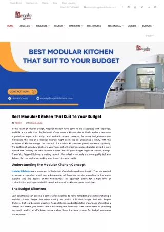 Best Modular Kitchen That Suit To Your Budget