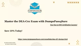 Is DEA-C01 Exam Mastery Achievable with DumpsPass4Sure? Save 10% Today!