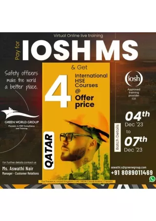 Why Opt for the IOSH  Course in Jordan with Green World Group
