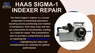 A Comprehensive Guide to HAAS Sigma-1 Indexer Repair