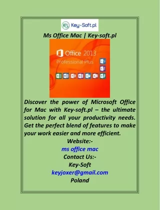 Ms Office Mac  Key-soft.pl