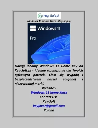 Windows 11 home klucz  Key-soft.pl