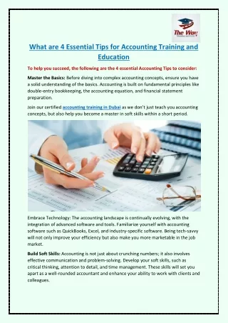 What are 4 Essential Tips for Accounting Training and Education