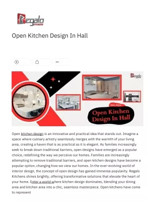 Open Kitchen Design In Hall