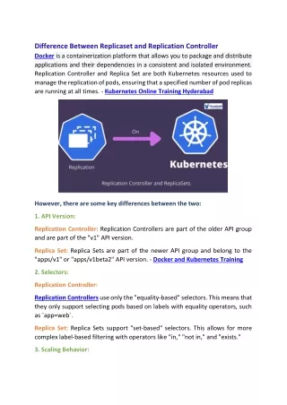 Kubernetes Training in Ameerpet | Docker Online Training