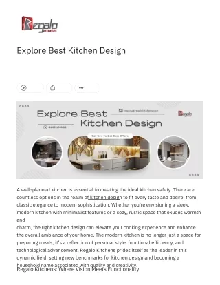 Explore Best Kitchen Design