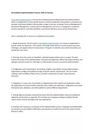 ServiceNow Implementation Process: Path to Success
