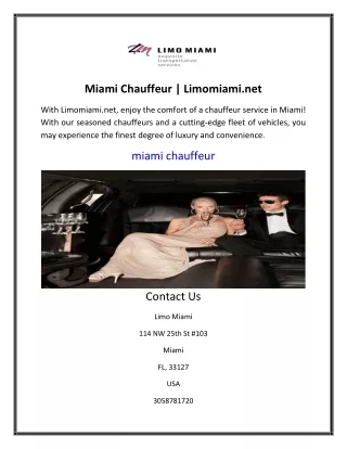 Miami Chauffeur | Limomiami.net